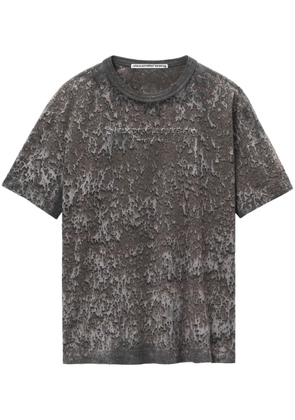 Alexander Wang embossed-logo paint-splatter T-shirt - Grey