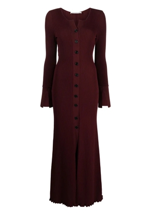 Philosophy Di Lorenzo Serafini long-sleeve ribbed-knit long dress - Red