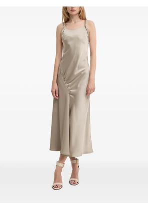 MOSCHINO JEANS cut-out gathered dress - Neutrals