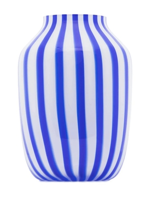 HAY Juice striped glass vase (28 cm) - Blue
