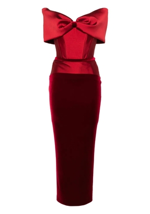 CRISTALLINI off-shoulder taffeta gown - Red
