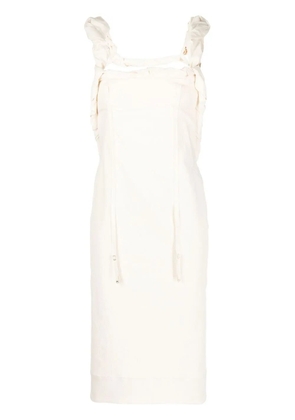 Jacquemus open-back ruffle-shoulder dress - Neutrals