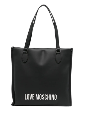 Love Moschino logo-plaque tote bag - Black