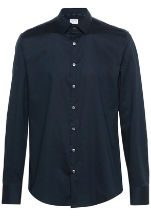 Calvin Klein monogram-embroidered cotton shirt - Blue