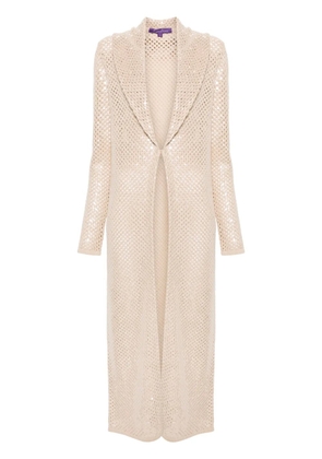 Ralph Lauren Collection sequinned cashmere cardi-coat - Neutrals