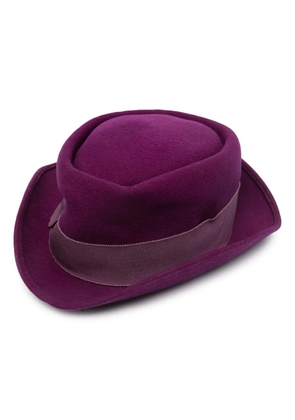 Moschino Pre-Owned 2000s bow-detailed wool hat - Purple