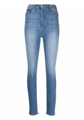 Philipp Plein Super high-waist skinny jeans - Blue