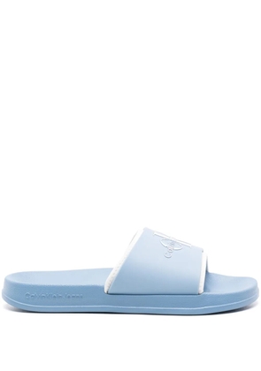 Calvin Klein Jeans logo-detail layered slides - Blue