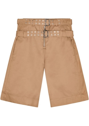 GANNI layered shorts - Brown