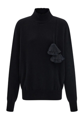 Ferragamo pleated-tassel sweater - Black