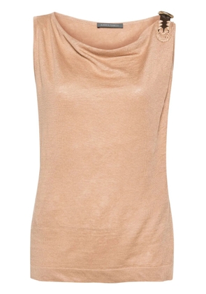 Alberta Ferretti belted-shoulder tank top - Neutrals