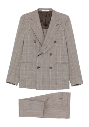 Tagliatore double-breasted check-pattern suit - Brown