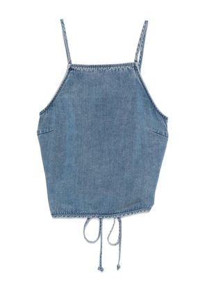 SAMSOE SAMSOE drawstring denim top - Blue