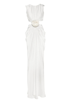 Ana Radu floral-appliqué maxi dress - White