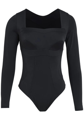 Amir Slama square neck long sleeve top - Black