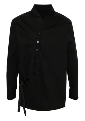 Alchemy tie-strap cotton shirt - Black