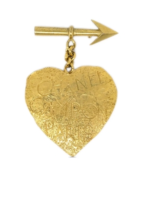 CHANEL Pre-Owned 1993 Bow & Arrow Heart brooch - Gold