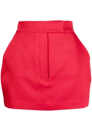 Alex Perry high-waisted satin-finish skirt - Red