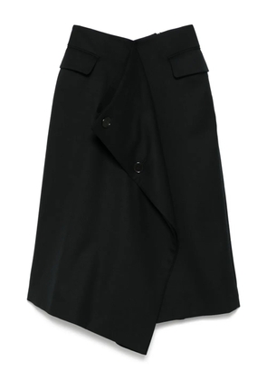 Noir Kei Ninomiya wool midi skirt - Black