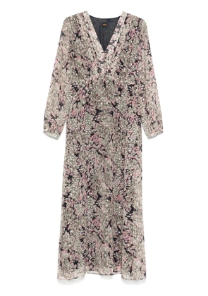 BOSS abstract-print maxi dress - Neutrals
