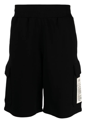Moschino logo-patch organic cotton track shorts - Black