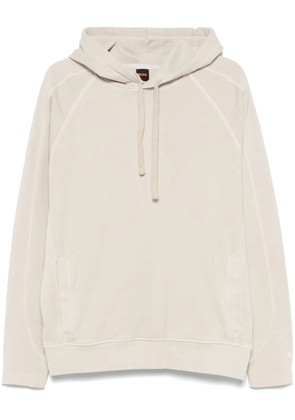 BOSS jersey-texture hoodie - Neutrals
