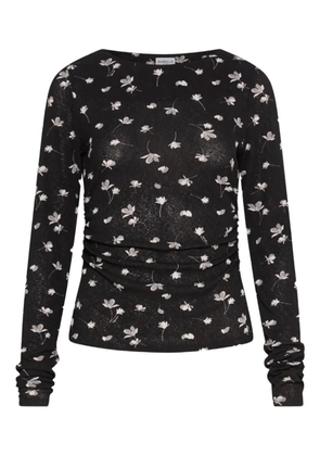 Marella floral-print ruched jumper - Black