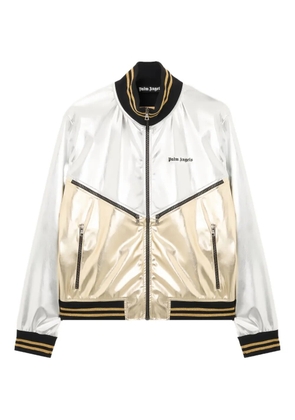 Palm Angels laminated coated track jacket - Silver
