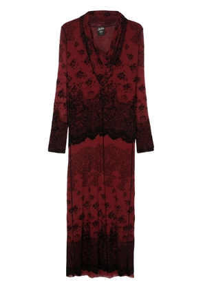 Jean Paul Gaultier Pre-Owned 1990s floral velvet-detail dress - Red
