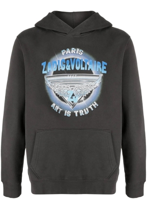 Zadig&Voltaire logo-print organic cotton-blend hoodie - Grey