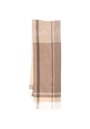 N.Peal checked cashmere scarf - Neutrals