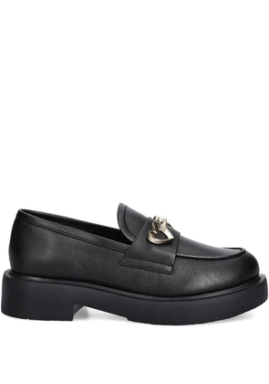 Love Moschino heart platform loafers - Black