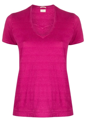 Massimo Alba Flores short-sleeve linen T-shirt - Pink
