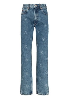 Martine Rose logo-print straight-leg jeans - Blue