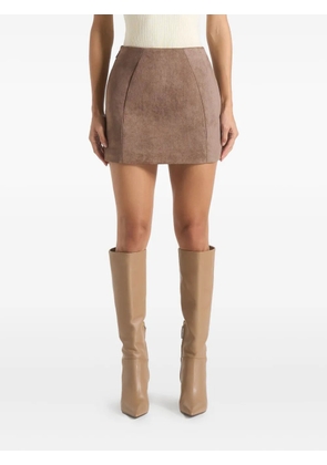 Manière De Voir Cleo A-line suede mini skirt - Brown