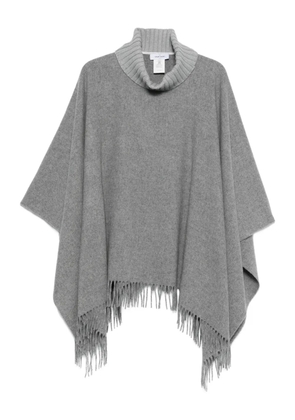 Gran Sasso fringed turtleneck poncho - Grey