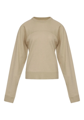 MM6 Maison Margiela crew-neck long-sleeved top - Brown