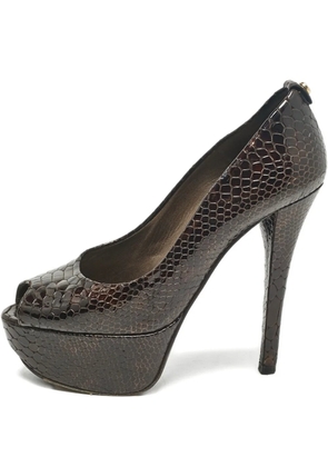 Stuart Weitzman 130mm leather heeled pumps - Brown