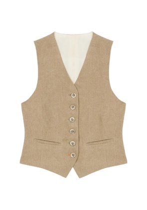 Fortela Demi button welt-pocket waistcoat - Neutrals