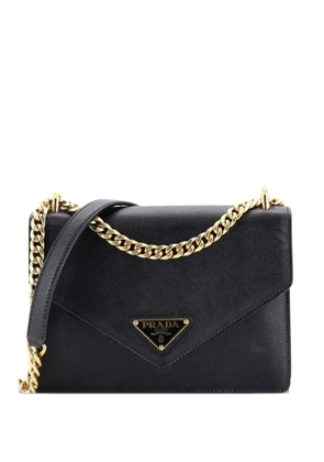 Prada Pre-Owned Envelope Flap Chain Shoulder bag Saffiano Leather Small crossbody bag - Black