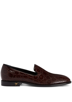 Giuseppe Zanotti Gatien crocodile-effect leather loafers - Brown