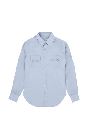Fortela flap-pocket silk shirt - Blue