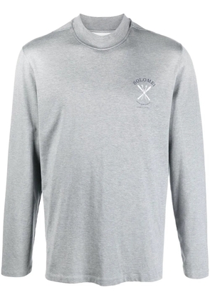 Brunello Cucinelli embroidered T-shirt - Grey