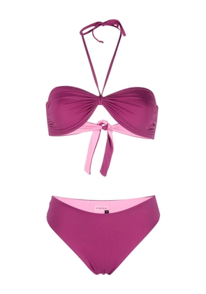 Fisico ruched bandeau bikini set - Purple