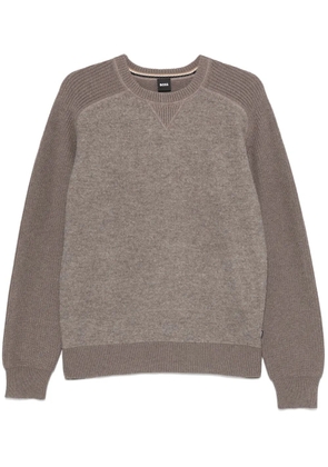 BOSS panelled sweater - Brown