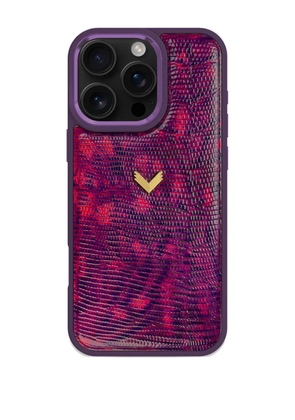 VELANTE lizard-texture iPhone 16 Pro Max case - Purple