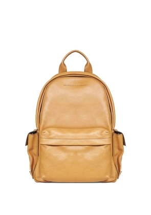 Brunello Cucinelli zip-fastening leather backpack - Neutrals