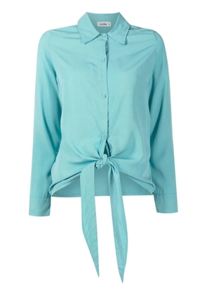 Amir Slama long-sleeved tie-front shirt - Blue