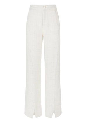 GCDS sequin-embellished tweed trousers - White