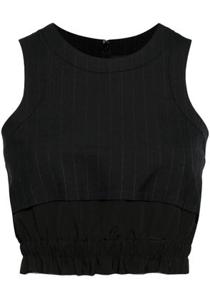 sacai pinstripe-pattern sleeveless crop top - Black